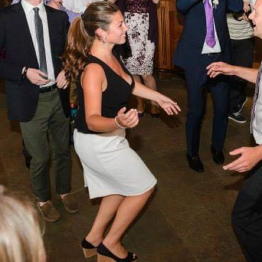 Ann Taylor black and white cocktail dress
